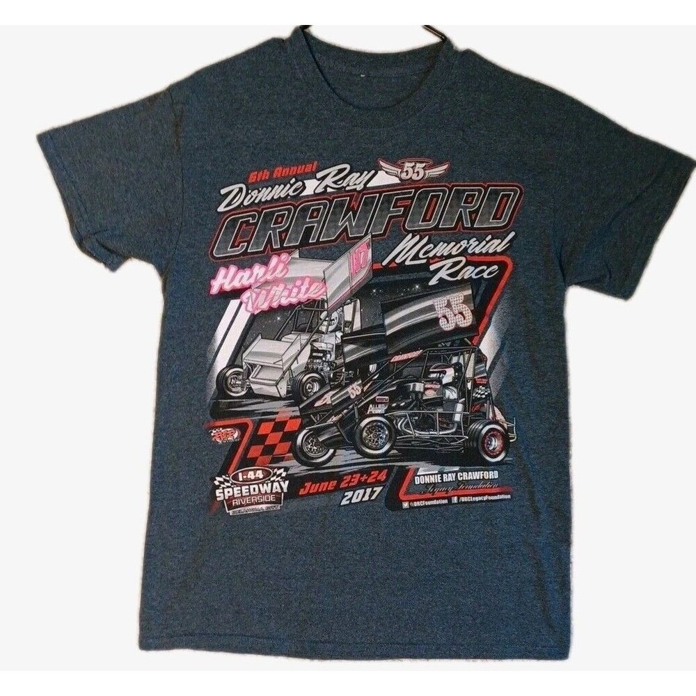 Donnie Ray Crawford #55 Harli White #17 Memorial Sprint Car Racing Shirt Medium
